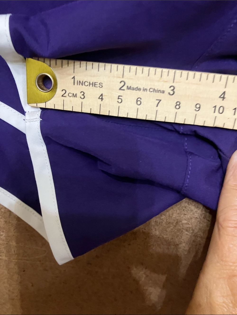 Under Armour Women's Purple Athletic Shorts with White Trim - Picture 7 of 9
